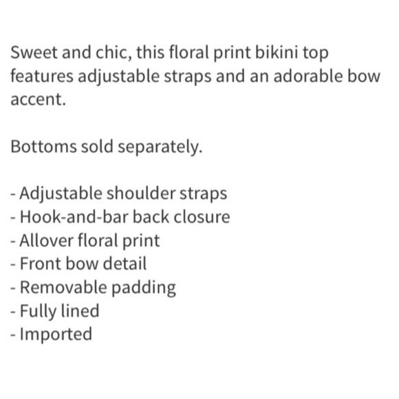 ♠️KATE SPADE | Navy Blue & Pink Bow Print Bikini Top NWT - Picture 8 of 9